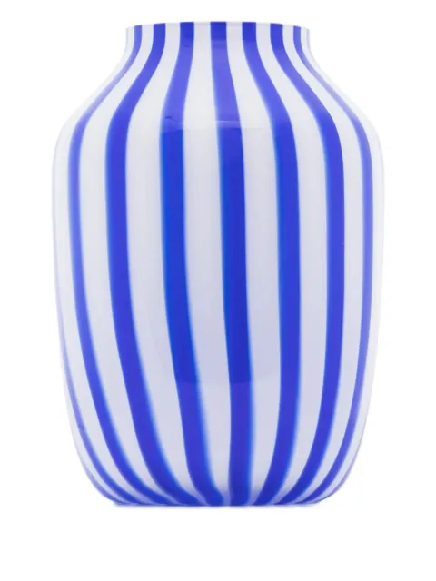 HAY Juice striped glass vase (28 cm) Blue AB429A450AB96