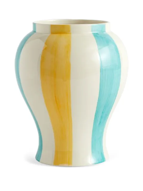 HAY striped ceramic vase (19cm x 25cm) Green AB615A603AC67