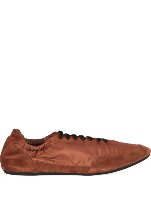 Prada Collapse Re-nylon and suede elasticized sneakers Brown 2EG479FG001D7C