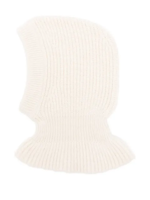 LEMAIRE ribbed-knit wool balaclava Neutrals AC1227LK1028