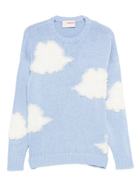 Fiorucci cloud-appliqué wool sweater Blue W02SMKSW335KN05BL02