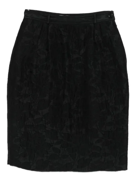 Valentino Garavani Pre-Owned 1980s floral-pattern silk skirt Black VA250KL