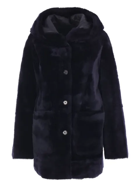 Arma hooded shearling coat Black 112L25607702NIGHT