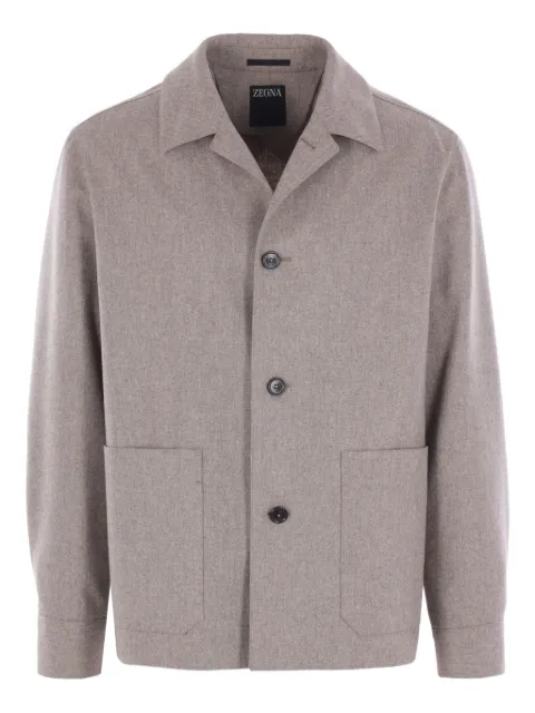 Zegna button-fastening patch-pocket jacket Neutrals 1DHAQ0231C03