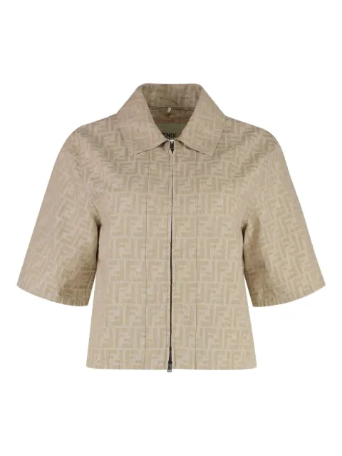 FENDI FF-motif zip-front jacket Brown FLF790ASMF