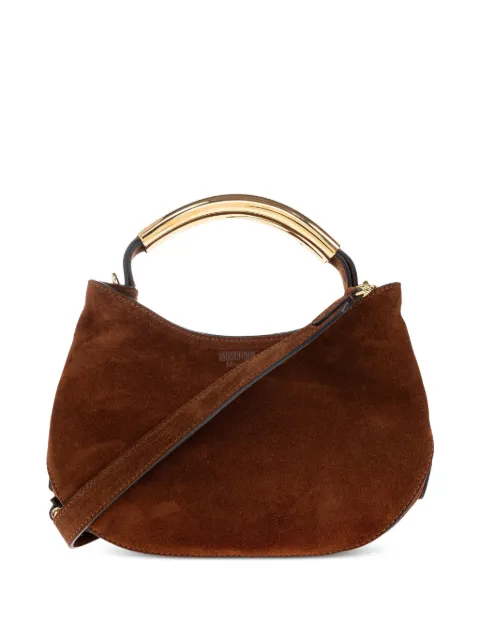 Moschino curved-handle suede tote bag Brown MC4177PP1NOF0