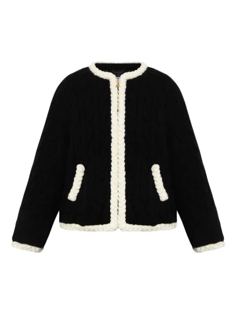 Moschino cable-knit elbow-patch jacket Black 252EA05815504