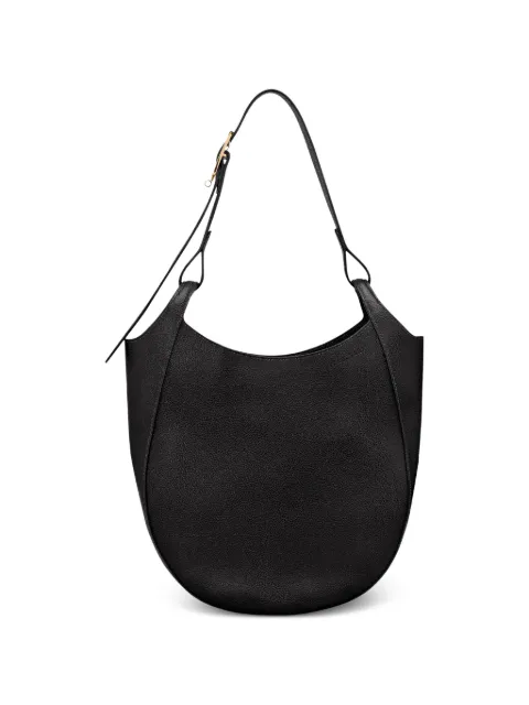 Longchamp curved leather shoulder bag Black 10330021001