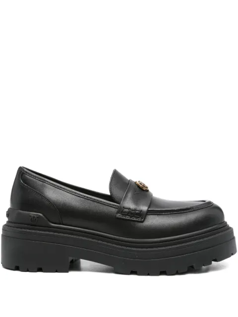 PINKO logo-plaque platform loafers Black SD0403P001