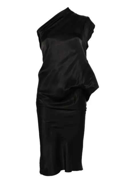 Rick Owens draped one-shoulder midi dress Blue RP02E4543HSCH