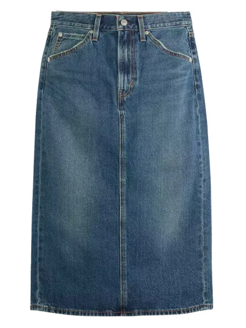 Levi's back-slit denim midi skirt Blue 001VH