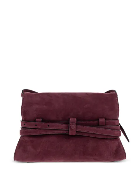 Moschino belted suede cross body bag Purple MC4016PP1NOJ0