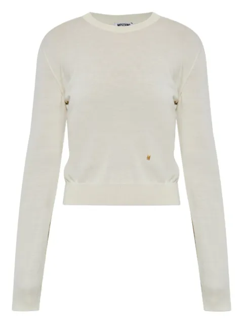 Moschino logo-detail wool sweater Neutrals 252EA09095501