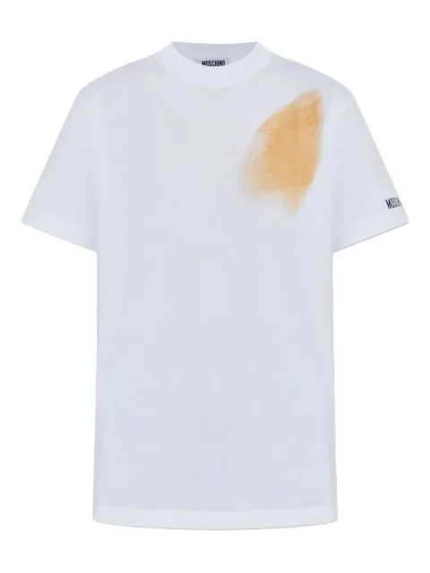 Moschino stain-effect cotton T-shirt White A07025541