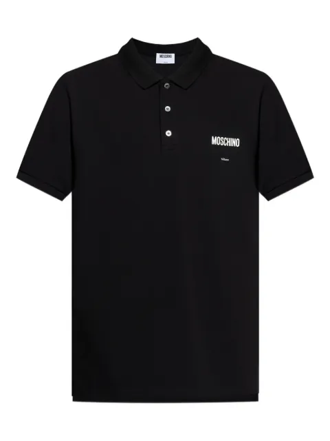 Moschino logo-embroidered polo shirt Black 252ZZA16015242