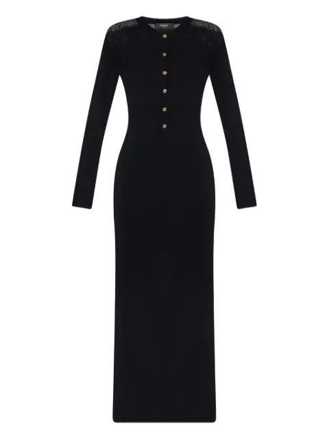 Versace merino wool ribbed knit maxi dress Black 10203581A16171
