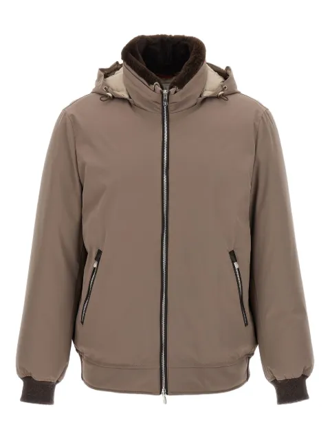 Brunello Cucinelli detachable-hood quilted padded jacket Grey MV4061606CGZ67