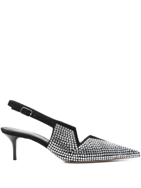 Coperni 60mm crystal-embellished slingback pumps Black COPSH65455