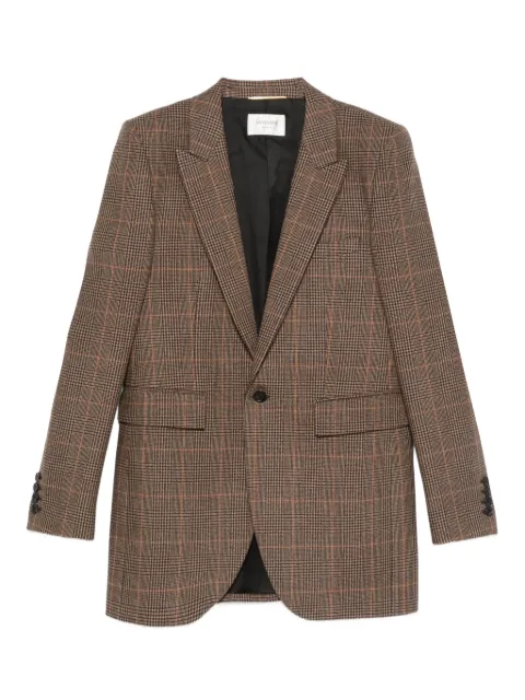 Saint Laurent checked single-breasted blazer Brown 832778Y3J45