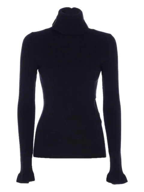 Chloé high-neck ruffled-cuff sweater Blue CH25AMP14520