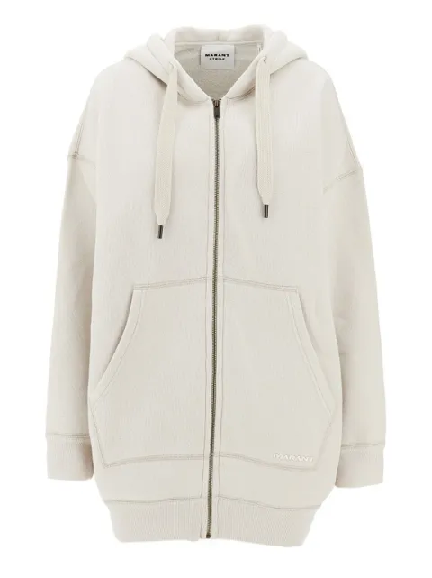 MARANT ÉTOILE zip-up hooded sweatshirt Neutrals SW0165FAC3M02E
