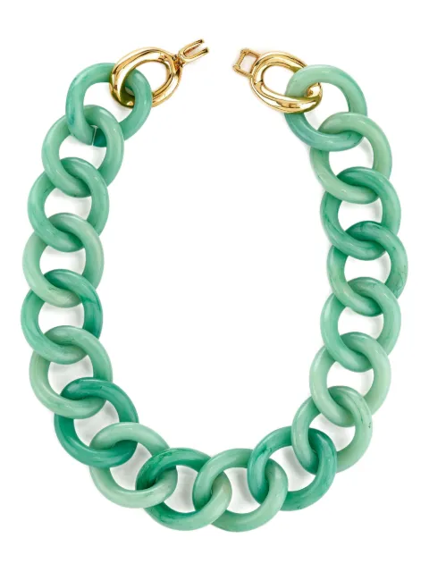 Kenneth Jay Lane chain-link necklace Green 4173N18J