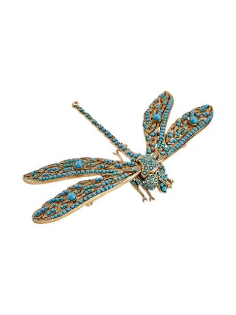 Kenneth Jay Lane dragonfly turquoise pin Gold 4105PGT