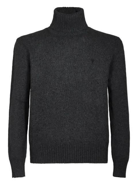 AMI Paris ribbed turtleneck sweater Grey HKS831005