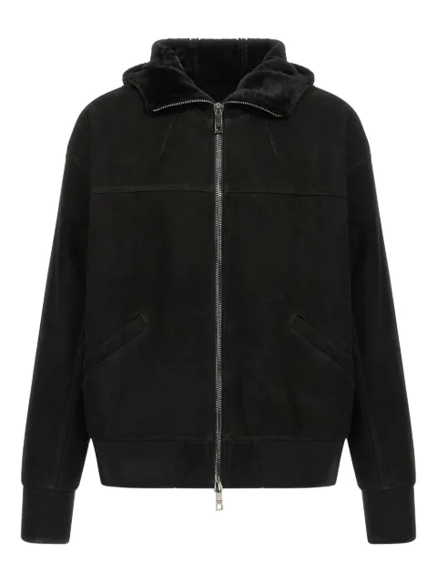 Giorgio Brato hooded leather jacket Black GU26F22009MEVLNERO