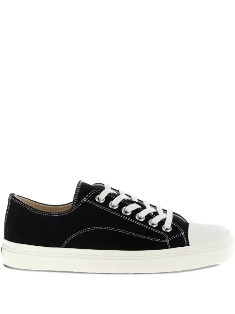 Moschino Edge contrast-stitch canvas trainers Black MB15053G0NGR