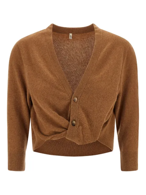R13 twisted-knot cashmere cardigan Brown R13WY299Y141A