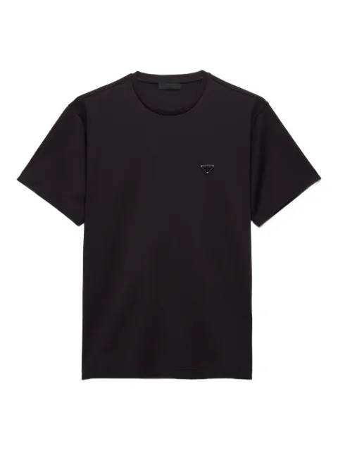 Prada logo-plaque T-shirt Black UJN954SOOO240