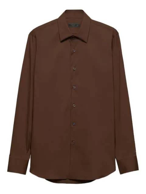 Prada classic-collar cotton shirt Brown UCM608SOOO10HT