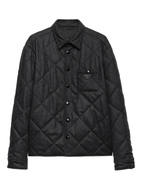 Prada quilted cashmere overshirt Grey SC826MSOOO17XT