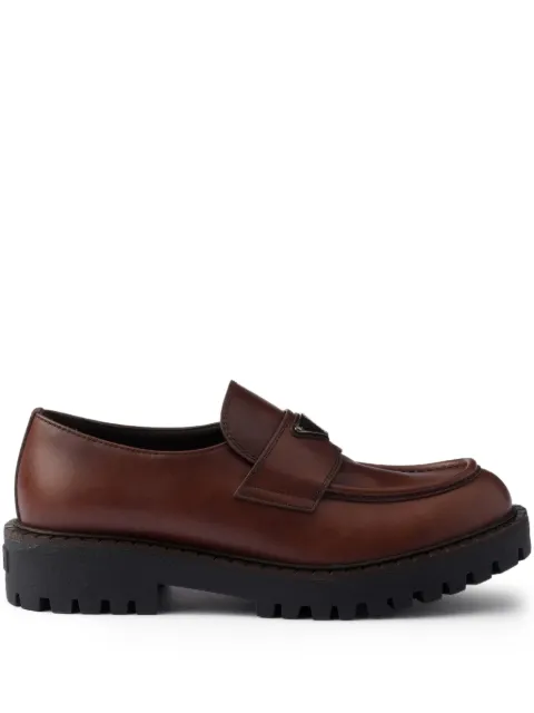 Prada leather loafers Brown 2DE151FG001070