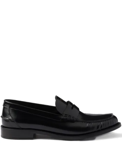 Prada brushed-leather loafers Black 1D199OF020P39