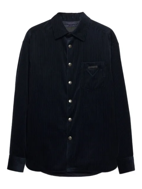 Prada corduroy patch-pocket shirt Blue SC813MSOOO172S