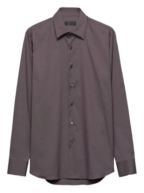 Prada classic-collar cotton shirt Grey UCM608SOOO10HT