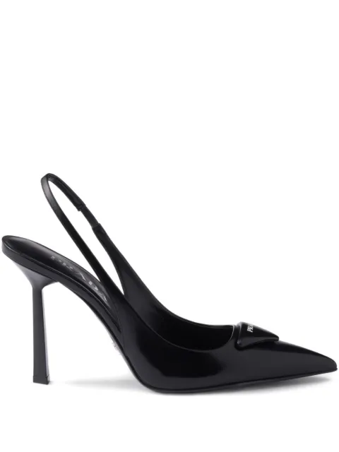 Prada brushed leather slingback pumps Black 1I901MFD100055