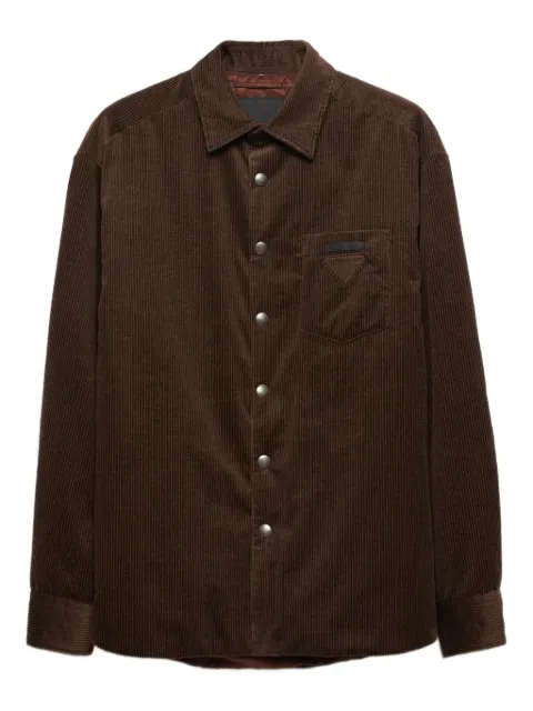 Prada corduroy patch-pocket shirt Brown SC813MSOOO172S