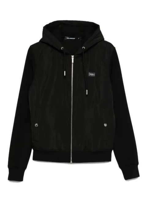 Karl Lagerfeld hooded zip-up jacket Black 505062553511