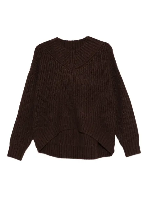 STAUD ribbed V-neck sweater Brown R25F3154WNEART
