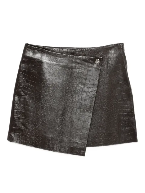 STAND STUDIO crocodile-effect asymmetric skirt Brown 66531795087860