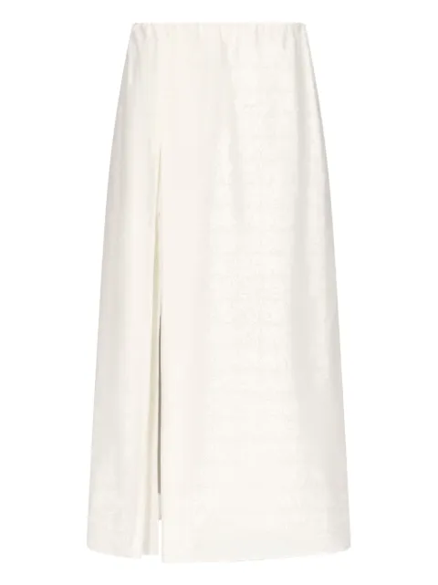 LouLou de Saison front-slit pocketed midi straight skirt Neutrals CARMEN