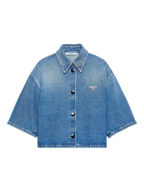 Prada cropped denim shirt Blue GFC061SOOO16PK