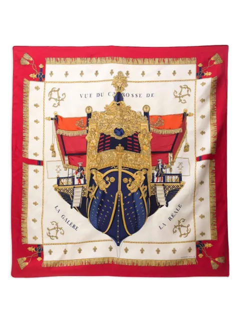 Hermès Pre-Owned 1992 Vue du Carrosse La Galère La Réale scarf Red 15016079