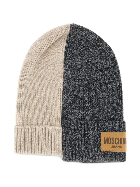 MOSCHINO JEANS wool ribbed beanie Grey 368082122509