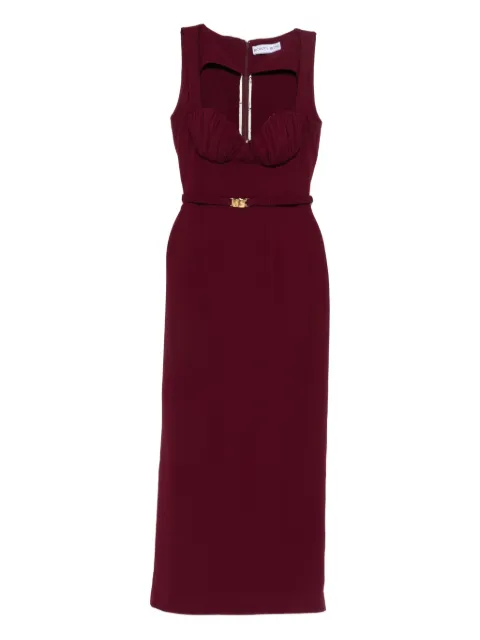 Rowen Rose belt-detail maxi dress Red DRSRR389V2