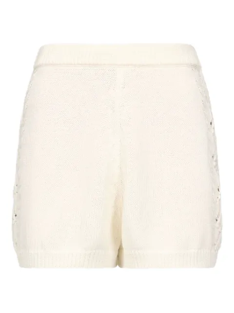 LouLou de Saison Andel crochet-detail shorts White ANDEL