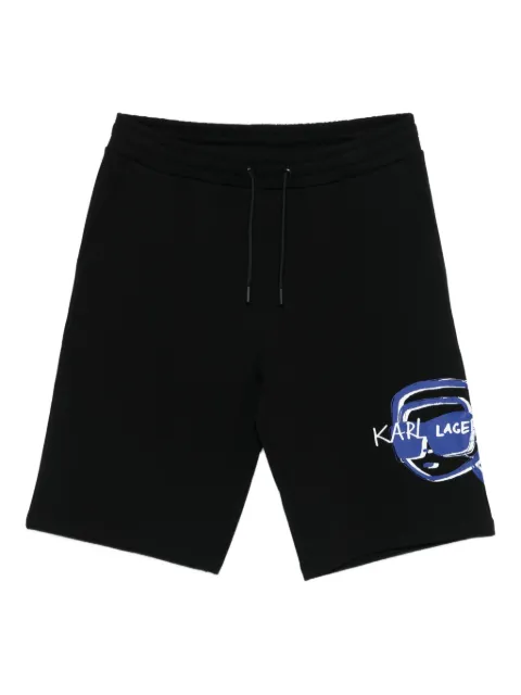 Karl Lagerfeld logo-print drawstring shorts Black 705114553904